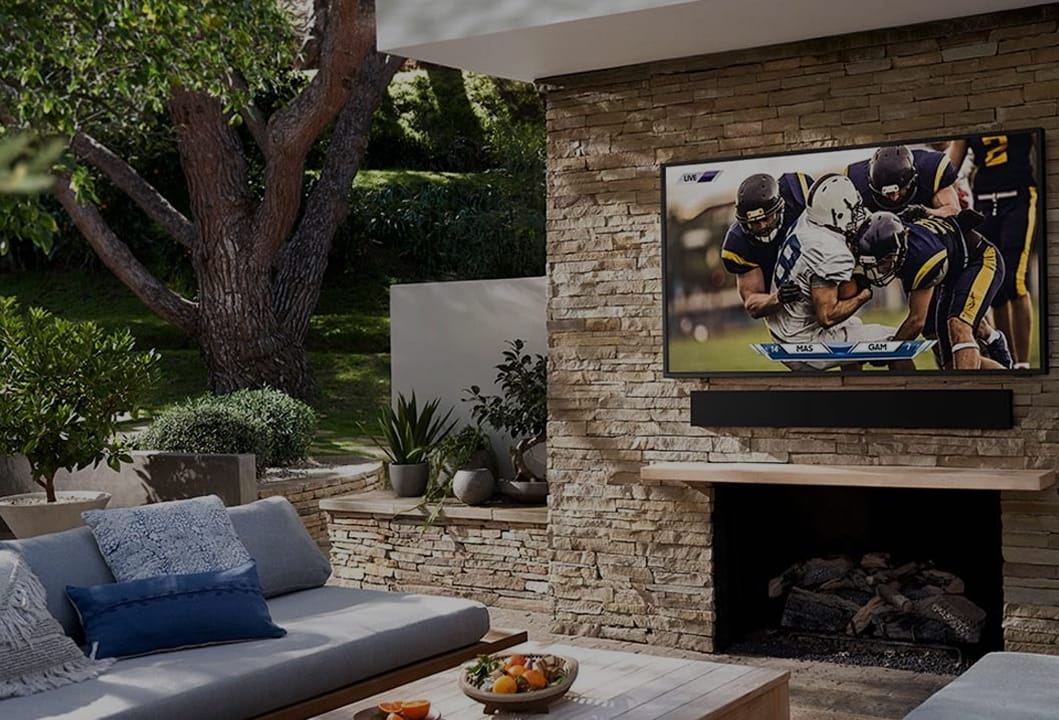 outdoor video system for luxury backyard entertainment
