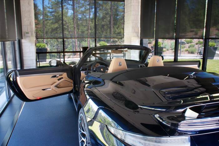 Liaison Installed Motorized Shades in a Clients Garage