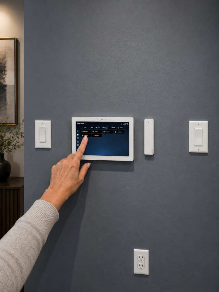 How can a smart home protect the property while you're away?